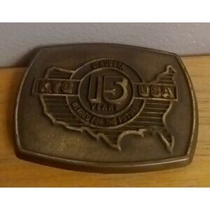 Vintage Kubota 2.5” Belt Buckle KTC USA 15 Years Tractor Advertising Numbered